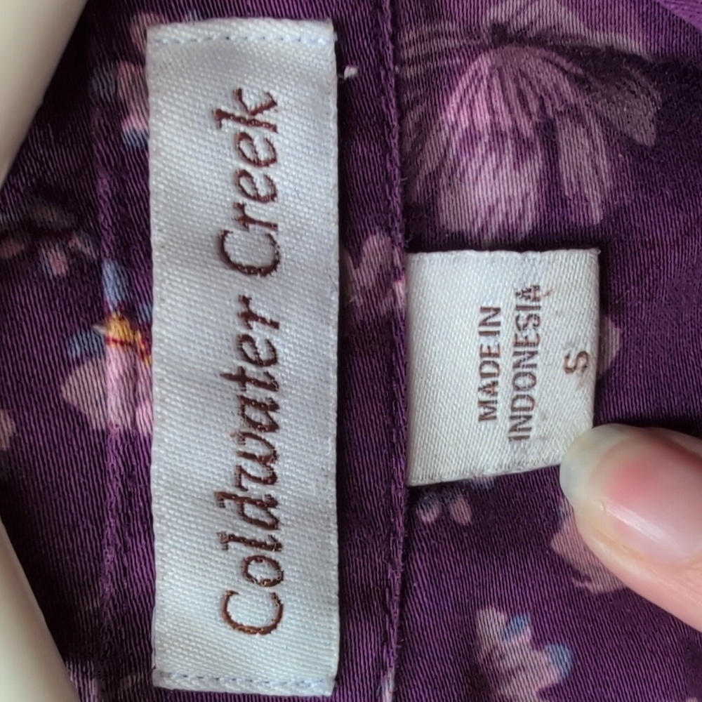 Coldwater Creek Purple Floral Blouse - Picture 2 of 4